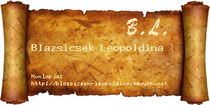 Blazsicsek Leopoldina névjegykártya